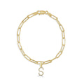 Joelle 14K Yellow Gold Link Bracelet Diamond 1 10 Ct. Tw. Initial Charm