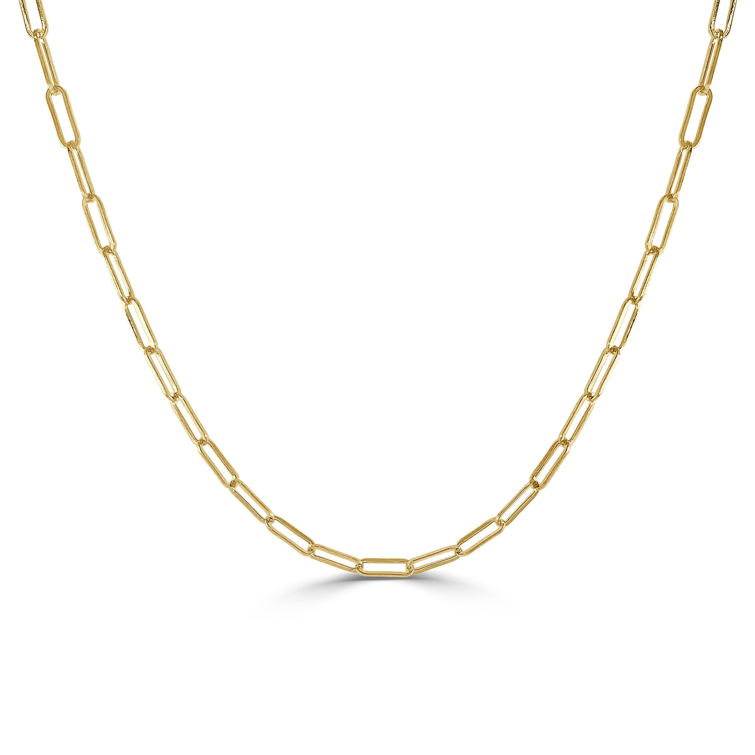 Joelle 14K Yellow Gold Paper Clip Small Link Chain Necklace Availble In Soze 18 36