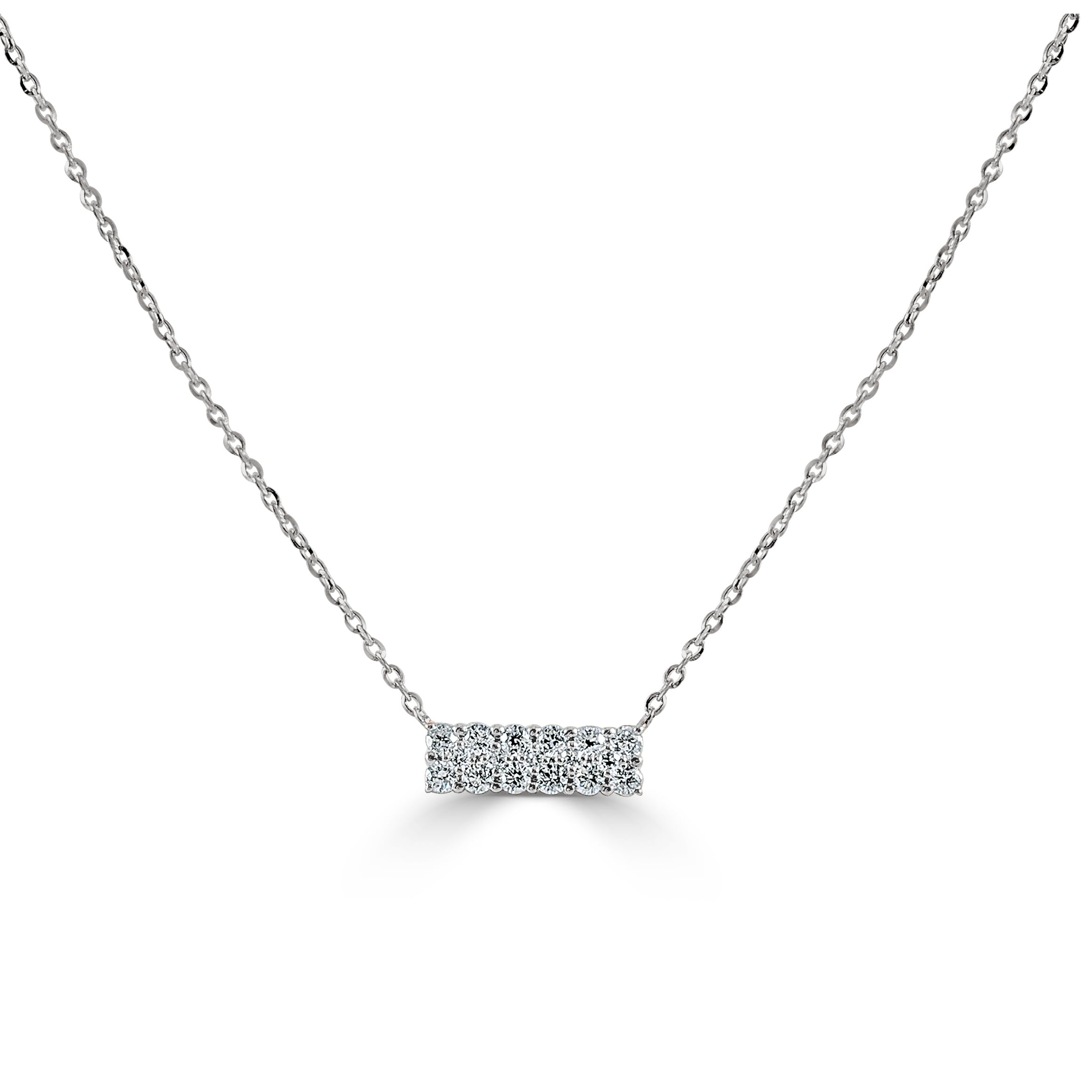 Sabrina 14K Gold 1 4Ct Tdw Diamond Bar Necklace On An Adjustable 16 17 18 Chain