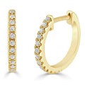 14K Gold And Diamond Small Huggy Earring .10Ct 1 2 Diameter