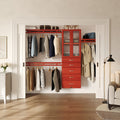 John Louis Home 12In. Deep Solid Wood 5 Drawer Doors Simplicity Closet Organizer Red Mahogany