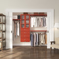 John Louis Home 16In. Deep Solid Wood 4 Drawer Doors Deluxe Organizer Red Mahogany