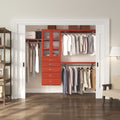 John Louis Home 16In. Deep Solid Wood 5 Drawer Doors Deluxe Organizer Red Mahogany
