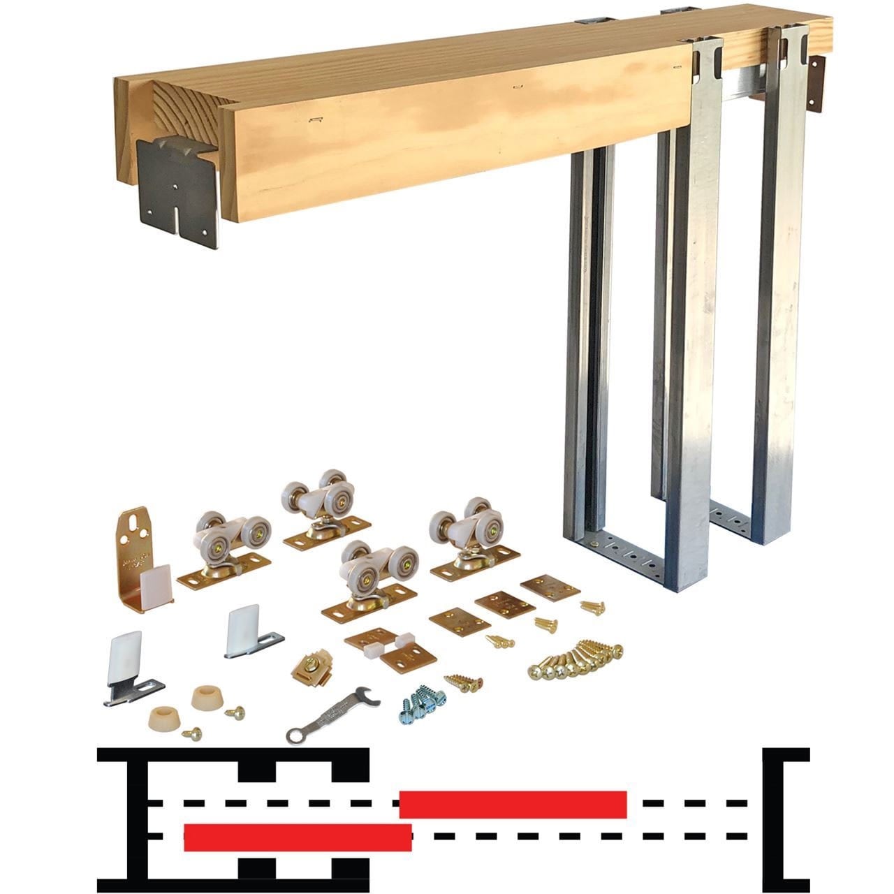 Johnson Hardware 15622080 1562 Series 24 X 96 Bypass Pocket Door