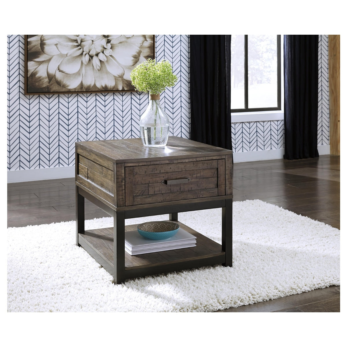 Carbon Loft Denisenko Brown Rectangular End Table