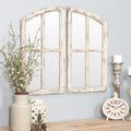 Jolene Arch Window Pane Mirrors Set Of 2 White 27 H X 15 W X 1 D