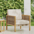 Biltmore Outdoor Acacia Wood Club Chair With Wicker Accents Set Of 2 By Christopher Knight Home