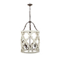 Joliette 4 Light Wood Chandelier White