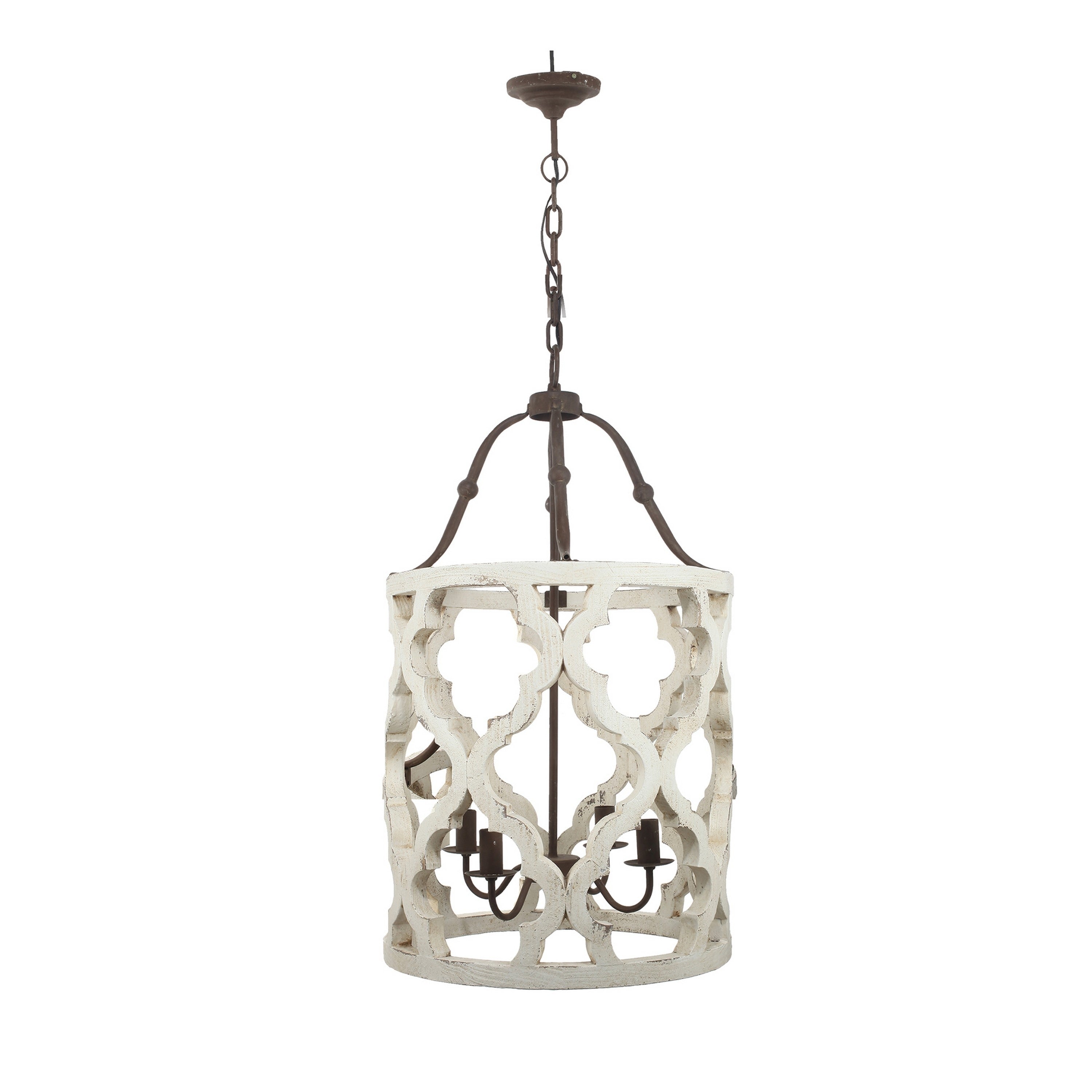 Joliette 4 Light Wood Chandelier White
