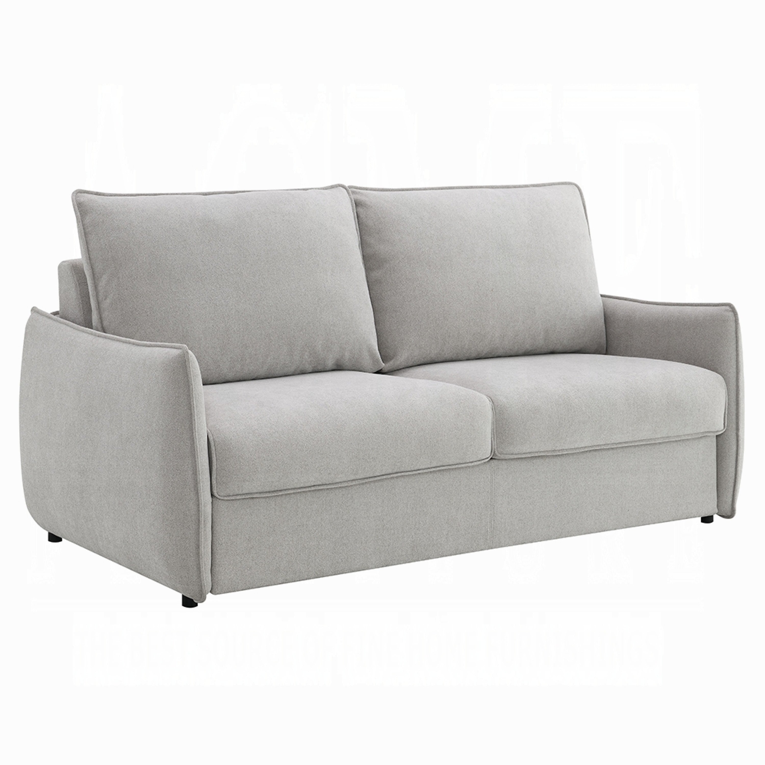 Jona Folding Back Sofa With Sleeper Memory Foam Mattress Beige Chenille