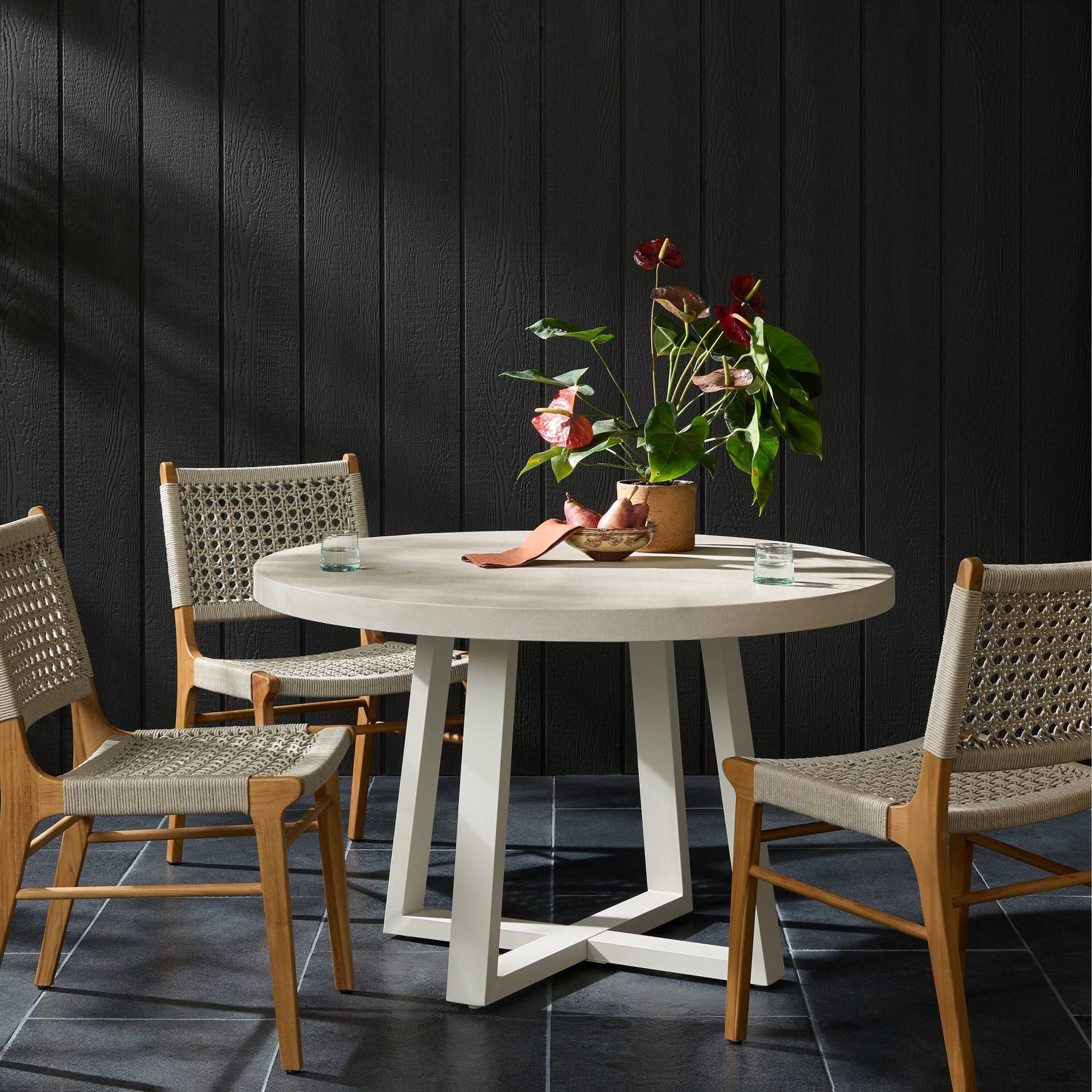 Jonathan Outdoor Round Dining Table 48 Natural Sand 47.25W X 47.25D X 30H