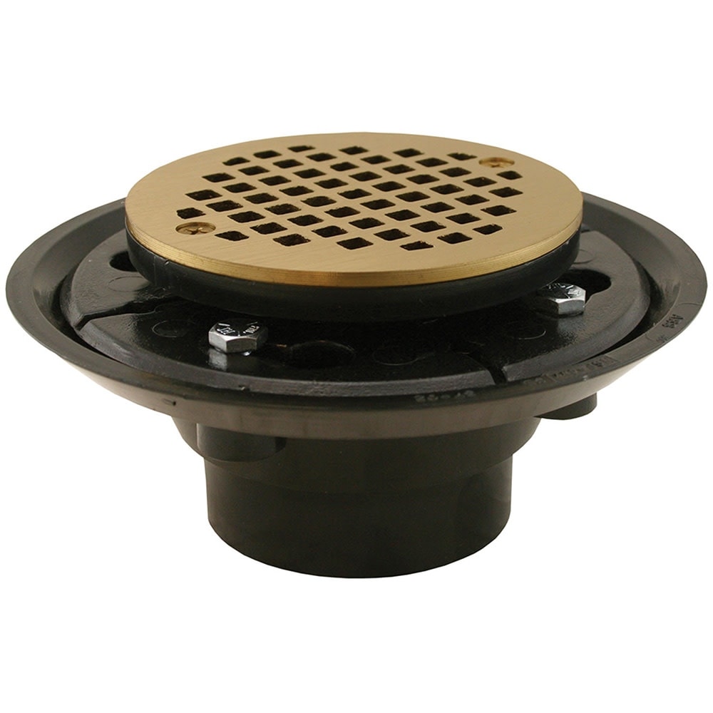 Jones Stephens D50332 2X3 Abs Shwr Flr Drn W Pb Strnr Polished Brass