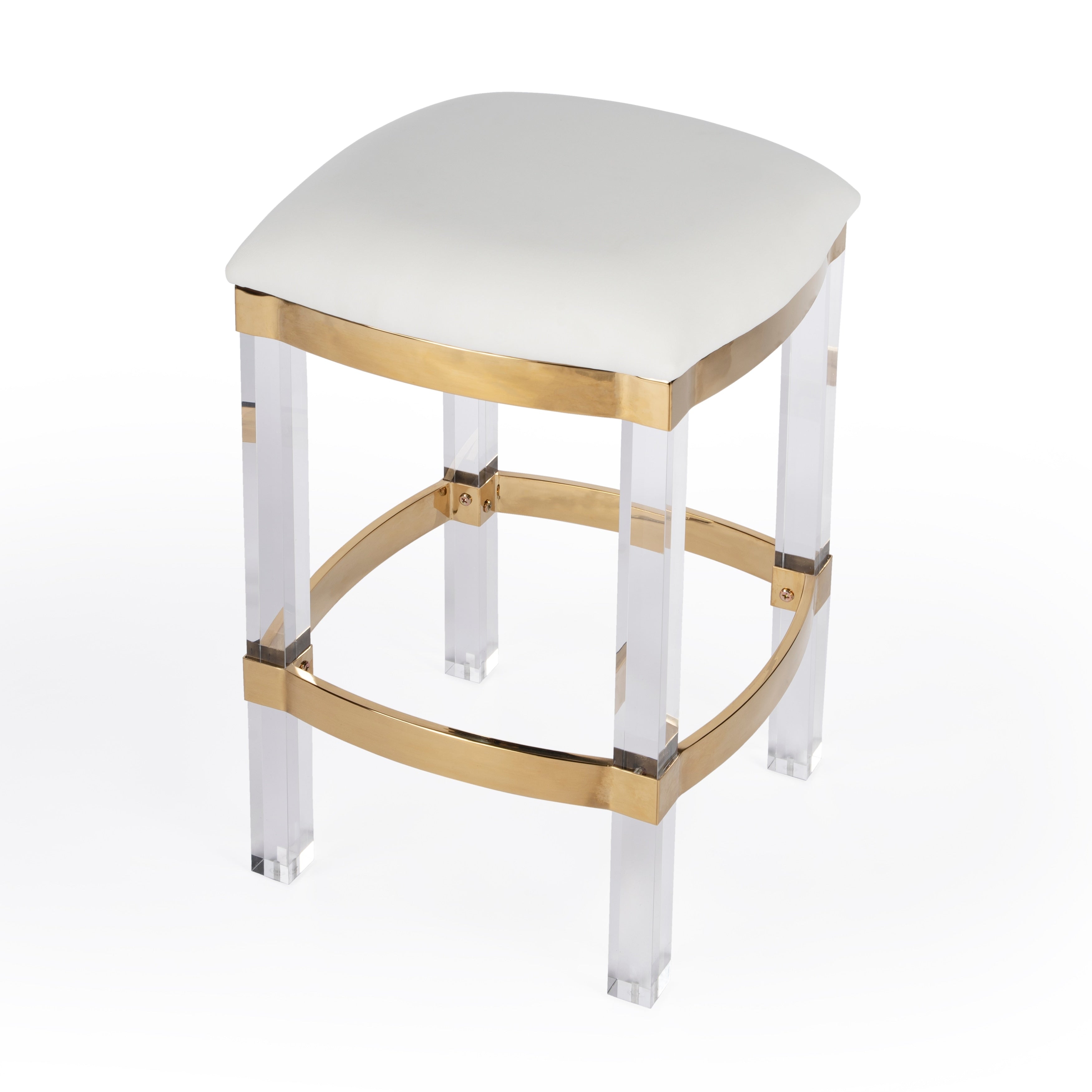 Butler Jordan Acrylic Polished Brass Counter Stool