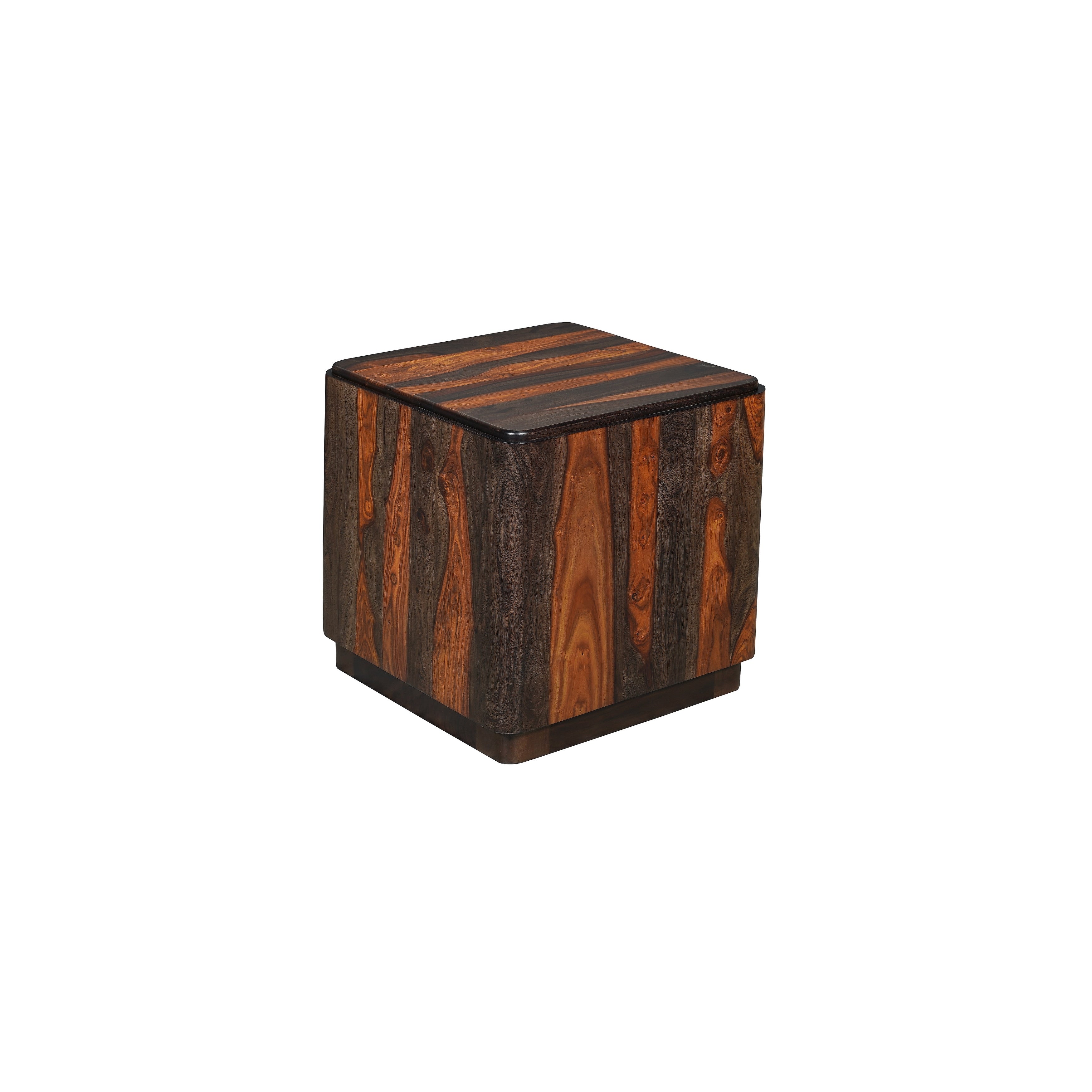 Jordan Solid Sheesham Wood Square End Table With Platform Base