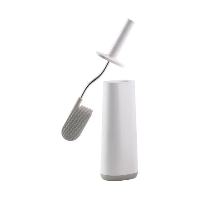Joseph Joseph Flex Toilet Brush Holder Set Gray White Abs Stainless Steel