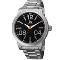 Joshua Sons Bold Mens Quartz Large Arabic Numerals Silver Tone Bracelet Watch Silver