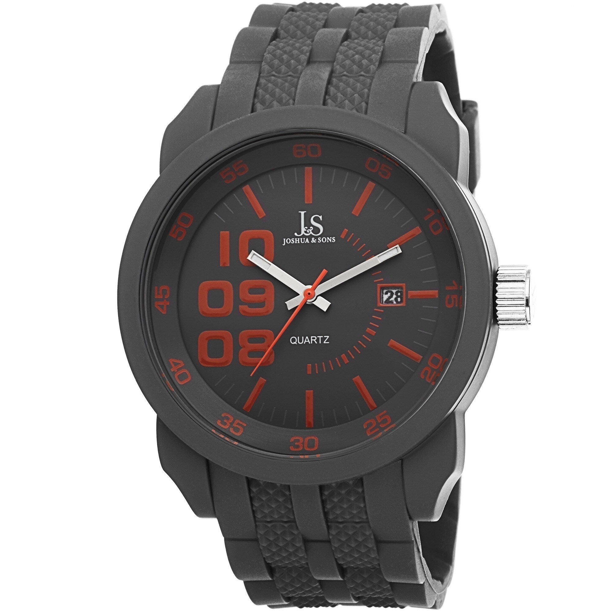 Joshua Sons Mens Quartz Date Grey Strap Watch