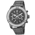 Joshua Sons Mens Swiss Quartz Multifunction Crystal Bezel Black Bracelet Watch
