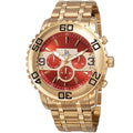 Joshua Sons Mens Swiss Quartz Multifunction Dual Time Stainless Steel Gold Tone Bracelet Watch Gold