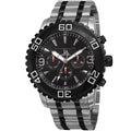 Joshua Sons Mens Swiss Quartz Multifunction Dual Time Stainless Steel Two Tone Bracelet Watch Silver