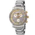 Joshua Sons Womens Diamond Chronograph Stainless Steel Two Tone Watch