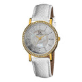 Joshua Sons Womens Swiss Quartz Stainless Steel White Gold Tone Strap Crystal Watch