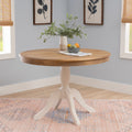 Josie Two Tone Round Solid Wood Pedestal Table