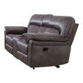 Josy Manual Recliner Loveseat With Console Dark Gray Faux Leather 77 Inch