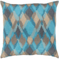 Jourdain Modern Reversible Aqua Feather Down Or Poly Filled Throw Pillow 20 Inch