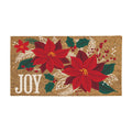 Joy Poinsettia Coir Door Mat 30 X 18 30 X 18