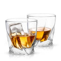 Joyjolt Atlas Non Leaded Crystal Old Fashioned Whiskey Glass 10.8 Ounce Set Of 2