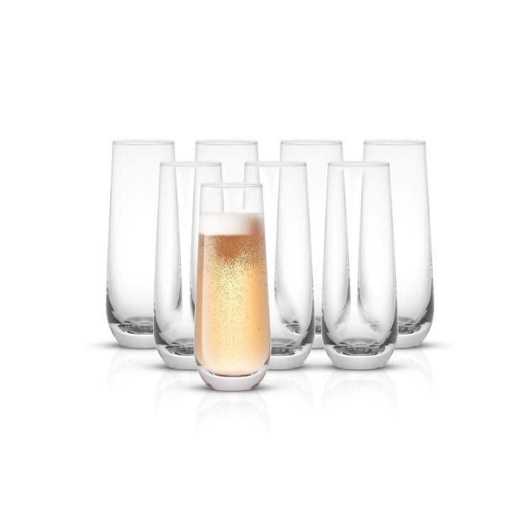 Joyjolt Milo 15.5 Oz Champagne Glasses Set Of 8 Flute Glasses