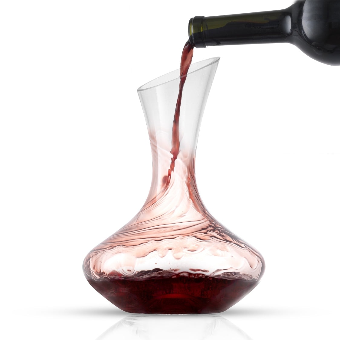 Joyjolt Cigno Hand Blown Non Leaded Crystal Wine Decanter 50.72 Ounce Red Wine Carafe