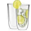 Joyjolt Spike Double Wall Glasses 13.5 Ounce Cocktail Drinkware Glass Set Of 2