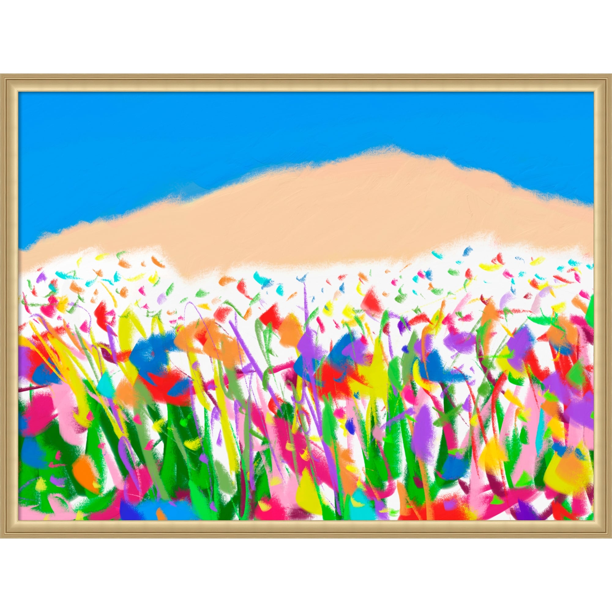 Joyful Landscape By Cesare Bellassai Art Framed Mounted Canvas Wall Art Print