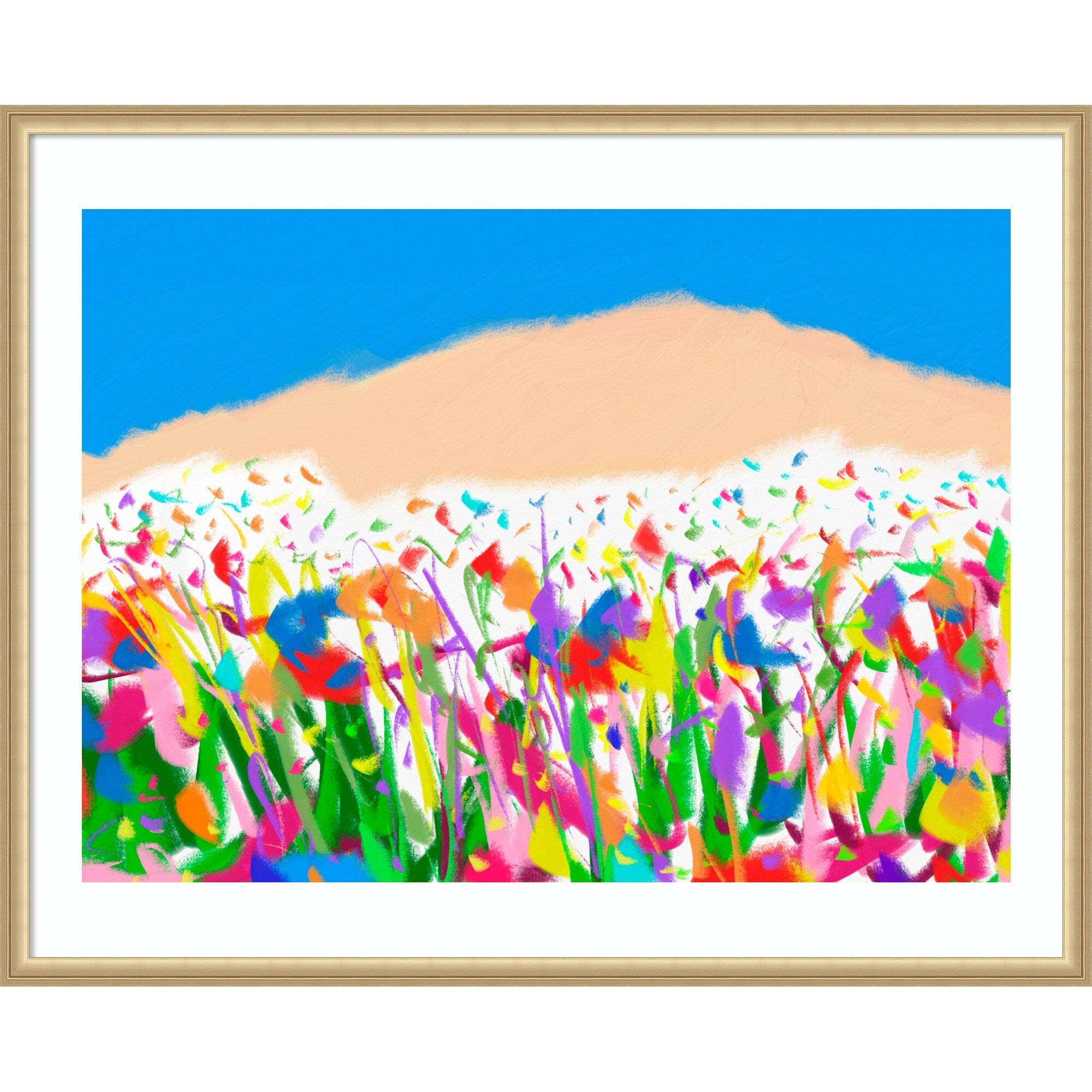 Joyful Landscape By Cesare Bellassai Art Wood Framed Wall Art Print