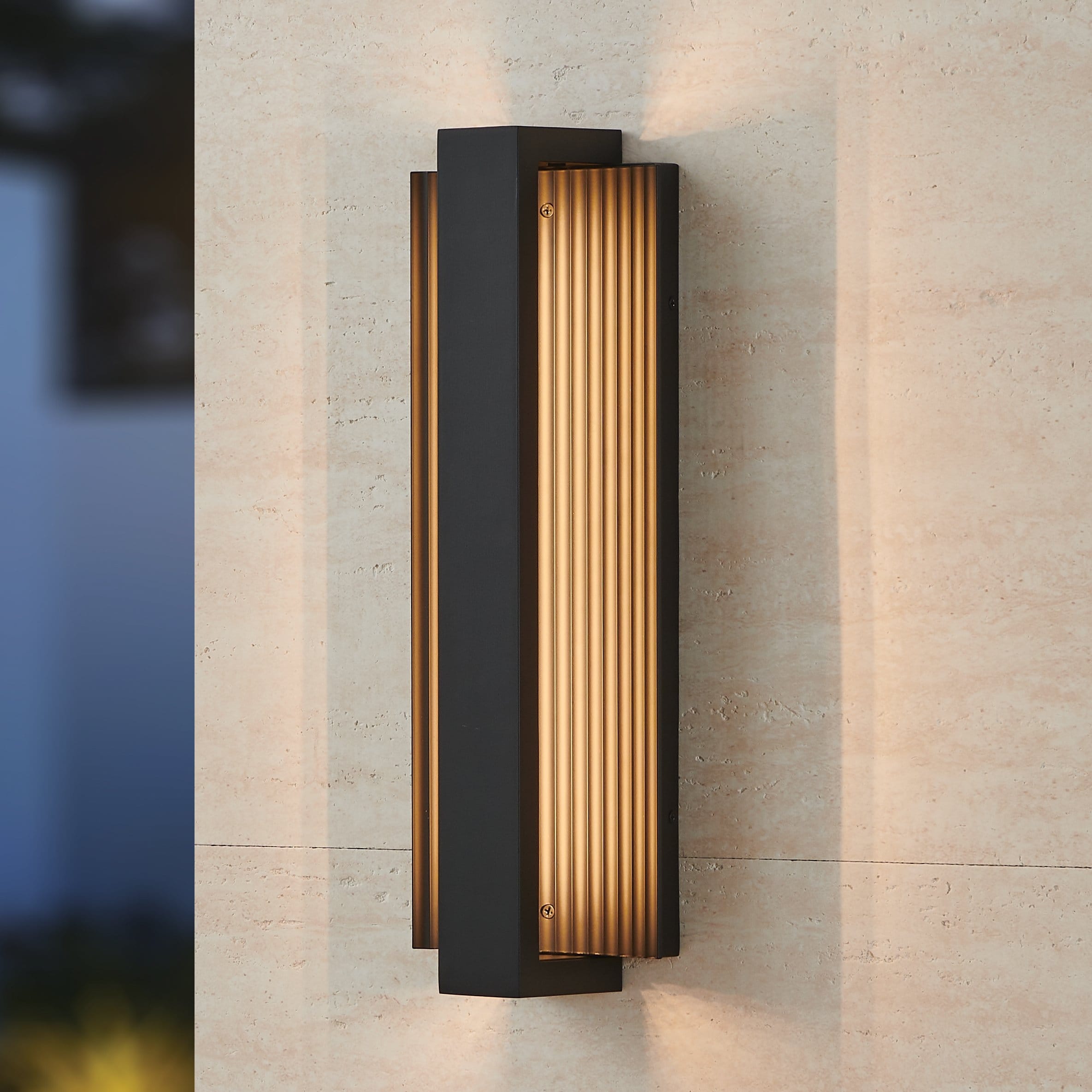 Jubilee 18 Inch Matte Black 5Cct Led Exterior Wall Sconce