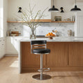 Judi Modern Swivel Bar Stool Upholstered Adjustable Counter Stool With Metal Base