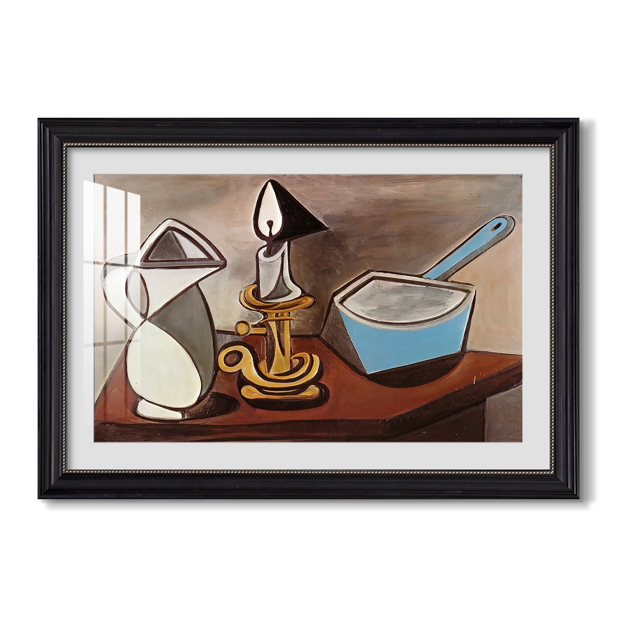 Jug Candle And Enamel Pan 1950 Pablo Picasso Custom Framed Print