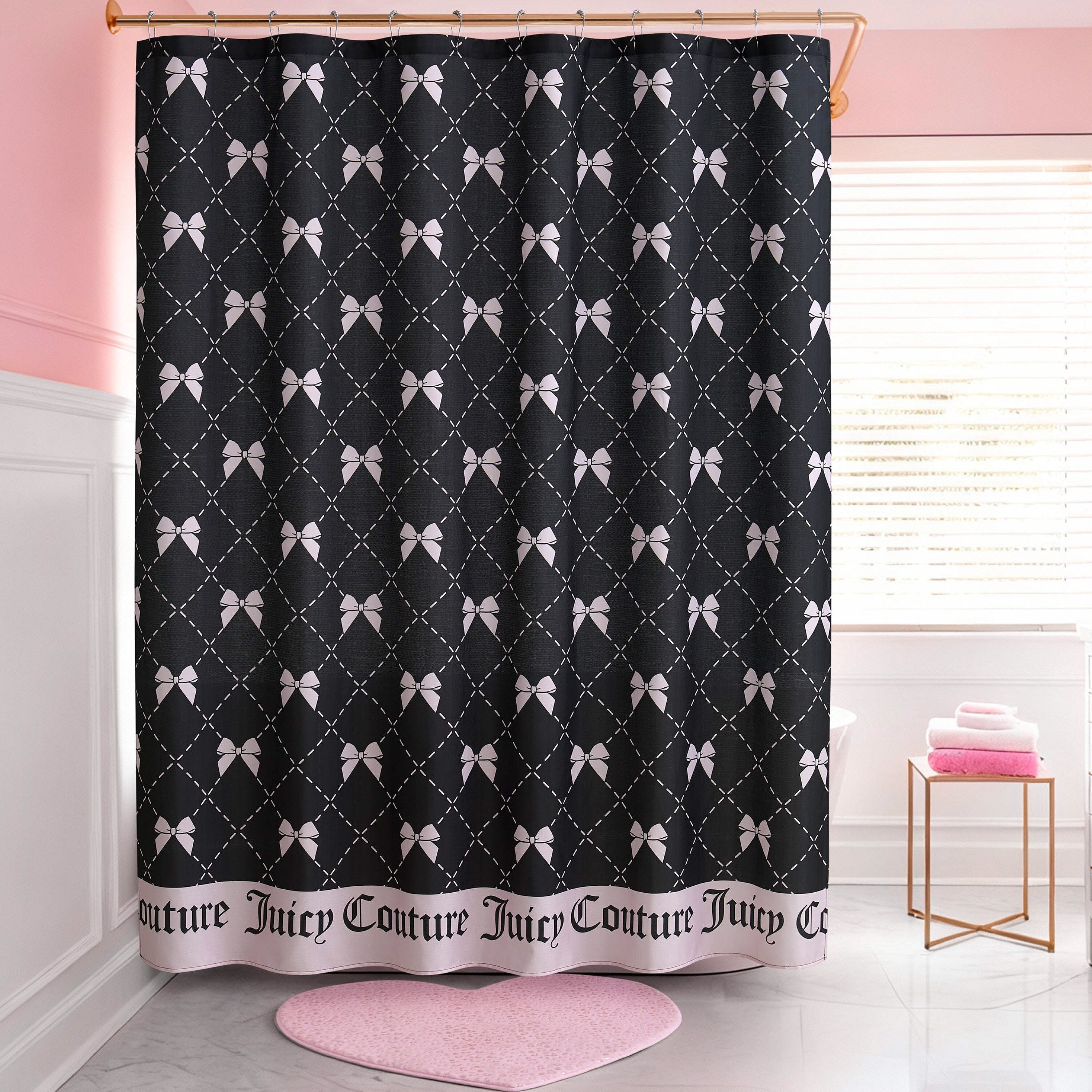 Juicy Couture 13 Piece Shower Curtain And Hooks Set