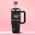 Juicy Couture Diamond Bling Hydration Stainless Steel Tumbler With Handle And Straw With Topper 30 Oz