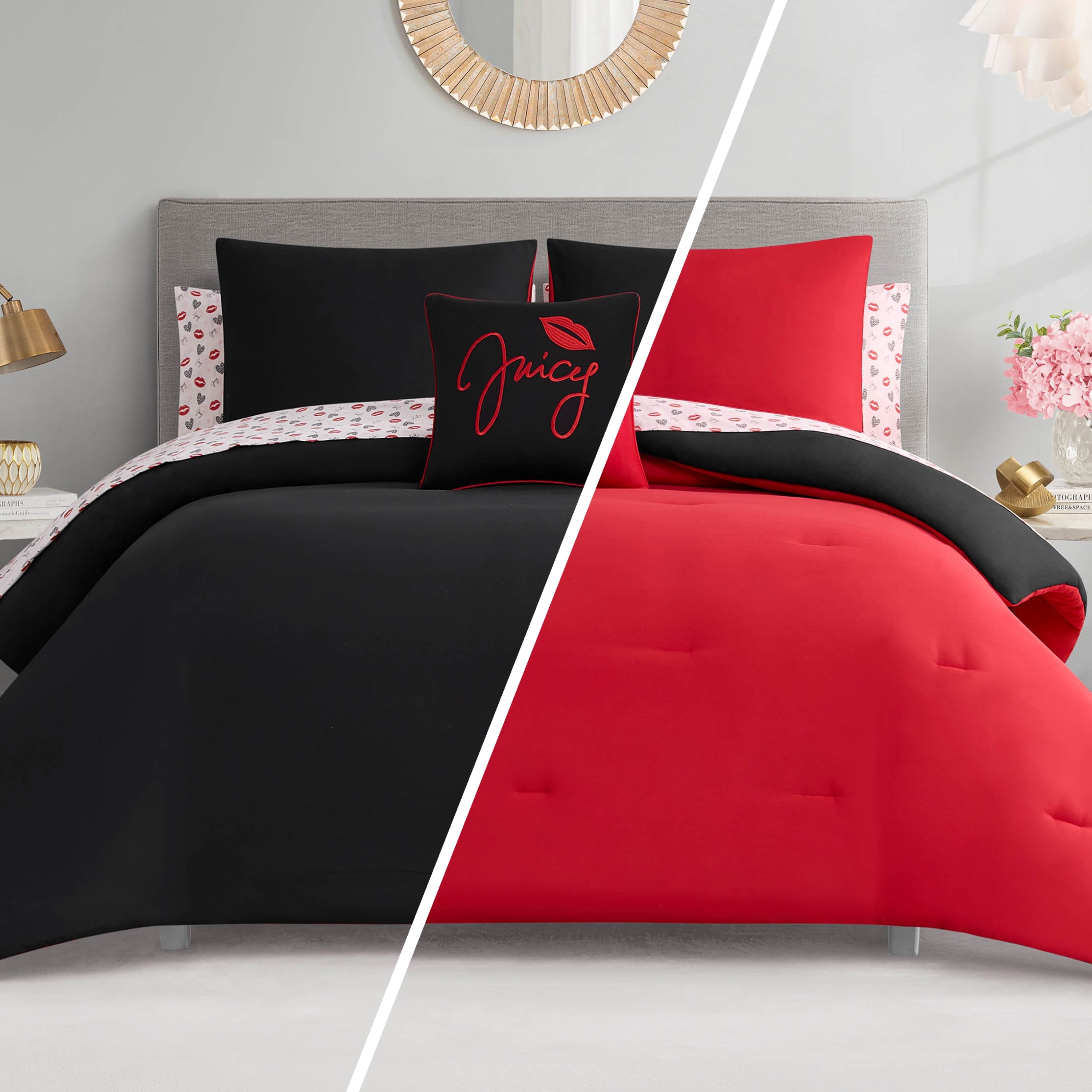 Juicy Couture Glam Girl Solid Reversible Bedding Bed In A Bag