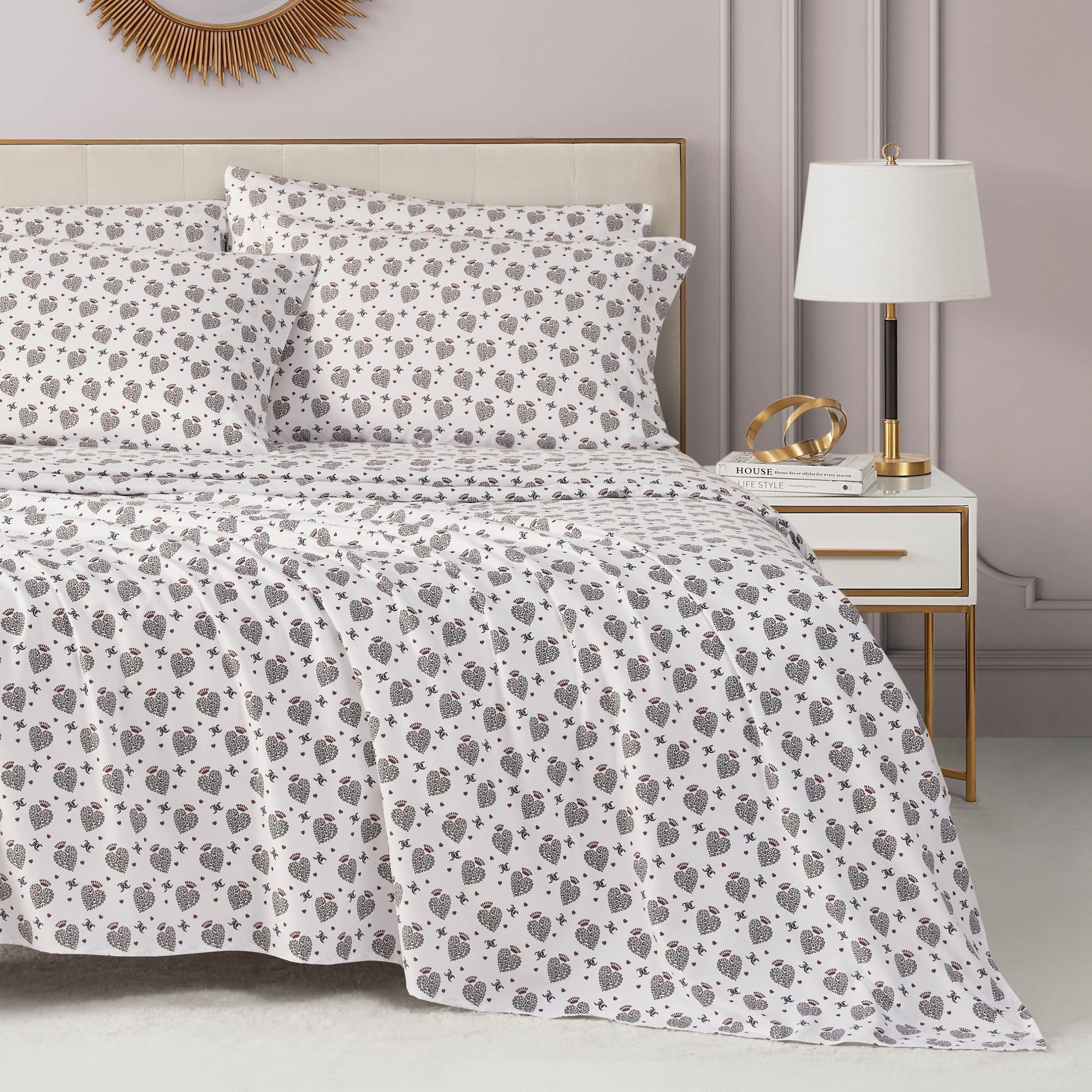 Juicy Couture Microfiber Sheet Sets With Extra Pillowcase S