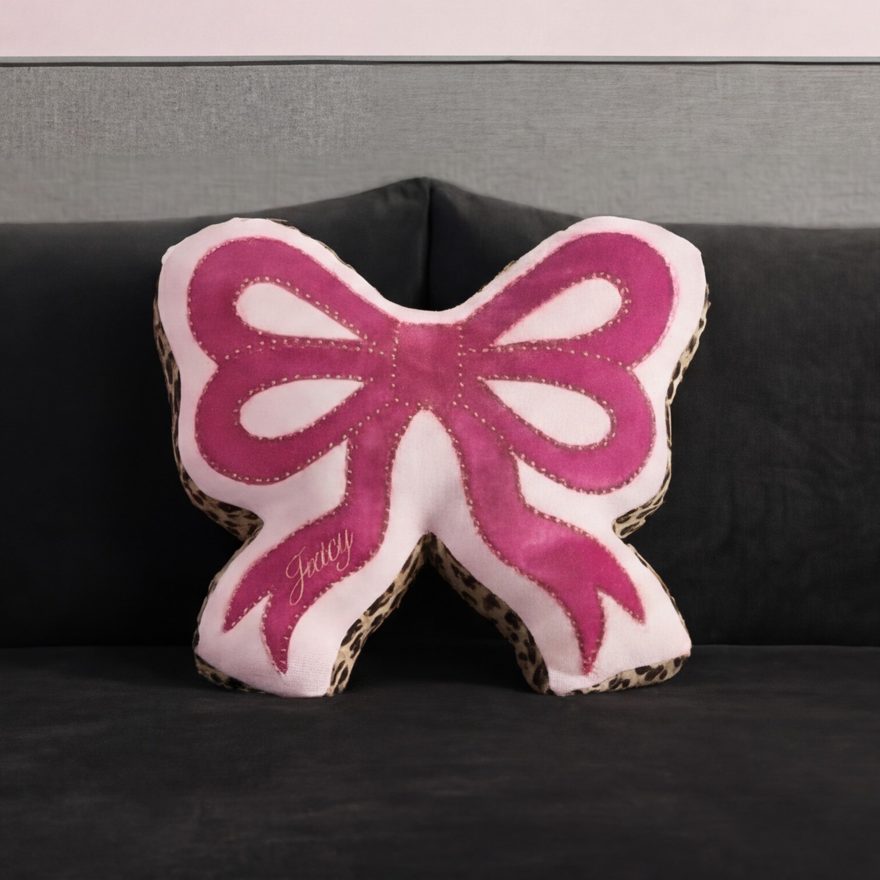 Juicy Couture Reversible Bow Pillow Decorative 1 Piece