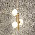Julep 12 Inch 3 Light Brushed Gold Pendant Light With Opal Glass Shades