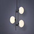 Julep 12 Inch 3 Light Matte Black Pendant Light With Opal Glass Shades