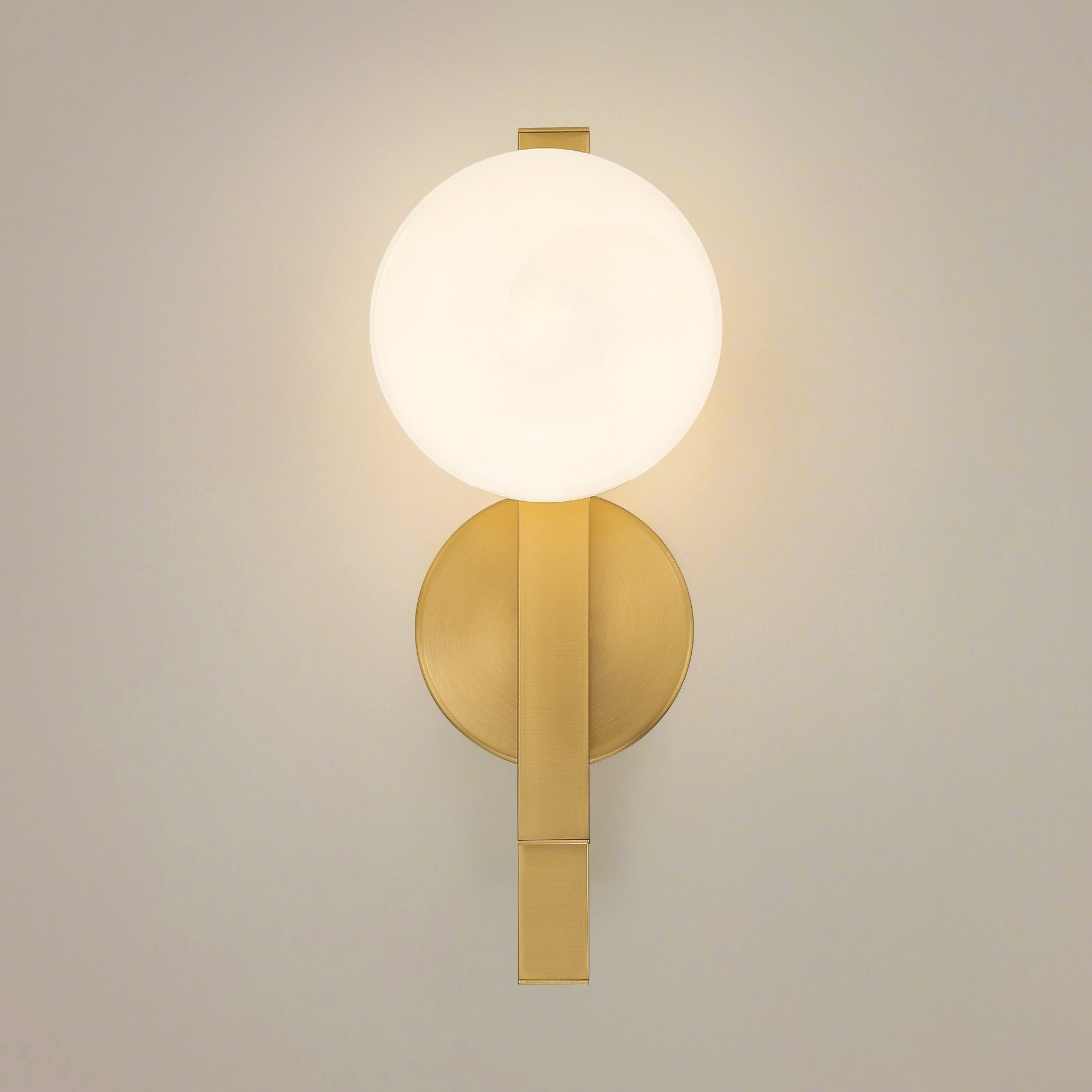 Julep 15 Inch 1 Light Brushed Gold Vanity Light With Opal Glass Shade