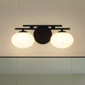 Julep 16 Inch 2 Light Matte Black Vanity Light With Opal Glass Shades