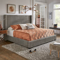 Jules Pleated Velvet Wingback Bed By Inspire Q Modern
