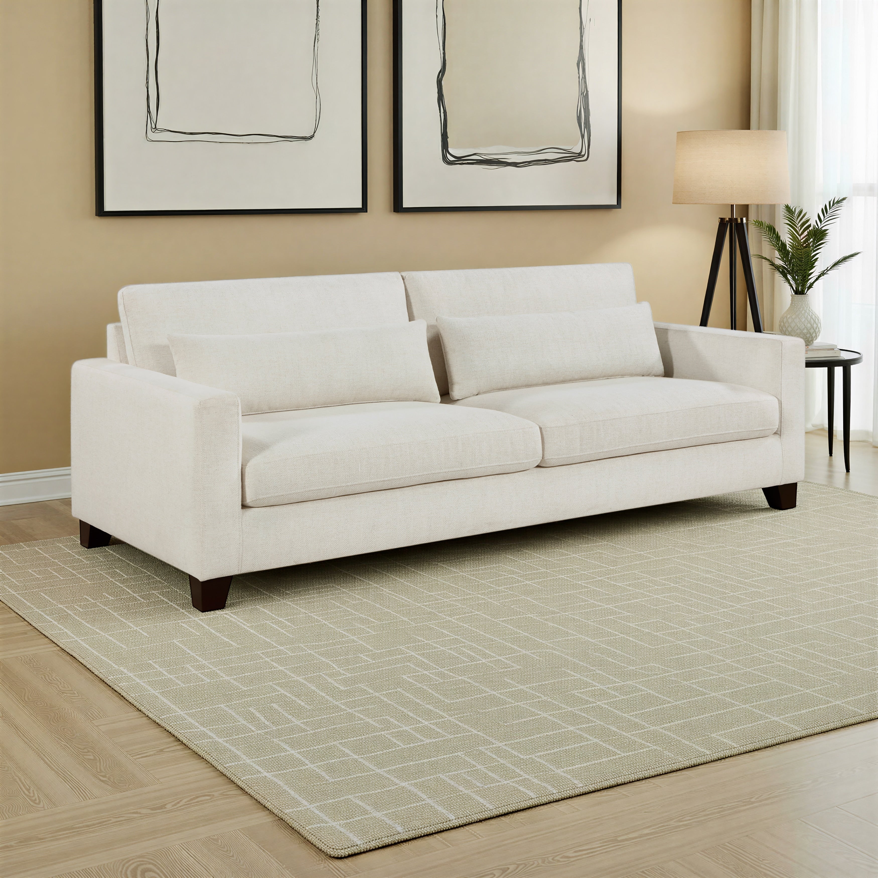 Julian 88.5 Textured Fabric Living Room Sofa